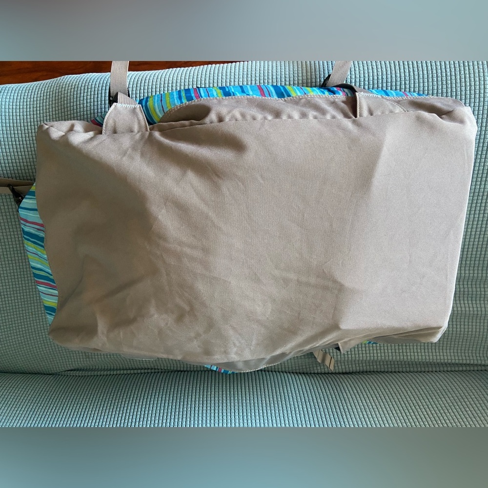 JanSport Striped Aqua Blue XL Weekender Holdall Duffel Bag with Shoulder Strap - Picture 4 of 11
